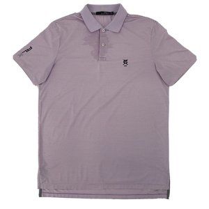 Men RLX Ralph Lauren Short Sleeve Polo Shirt Purple Stripe M Montclair Golf Club